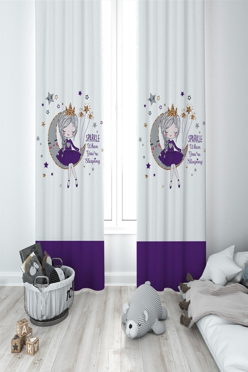 Çocuk Odası Bebek Odası Fon Perde 2 Kanat Tla-059