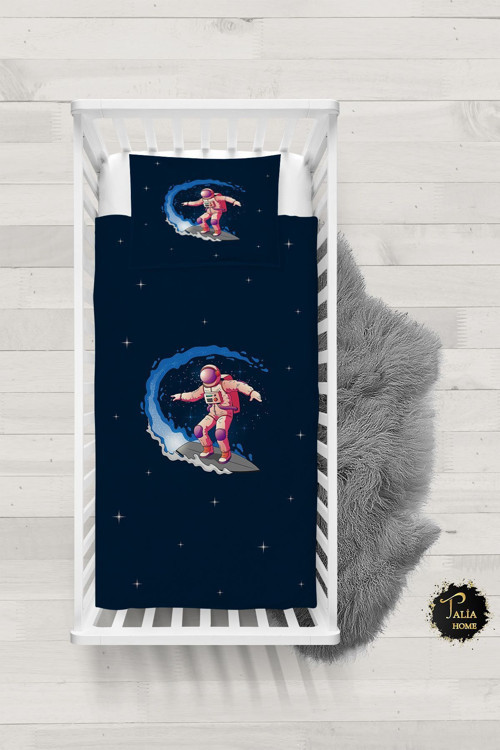 Uzay Astronot Desenli Bebek Nevresim Takımı Çarşaflı Tlabn-232