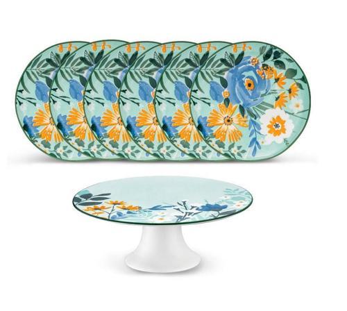 Floral 6 Kişilik 7 Parça Pasta Takımı