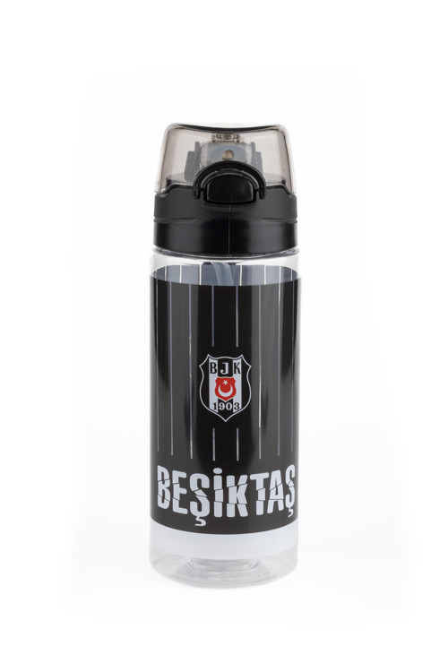 İnce Çubuk Desenli 500 ML Plastik Matara Pipetli Suluk Yeni Sezon