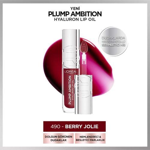 Plump Ambition Hyaluron Lip Oil Besleyici ve Nemlendirici Dudak Parlatıcısı - 490 Berry Jolie