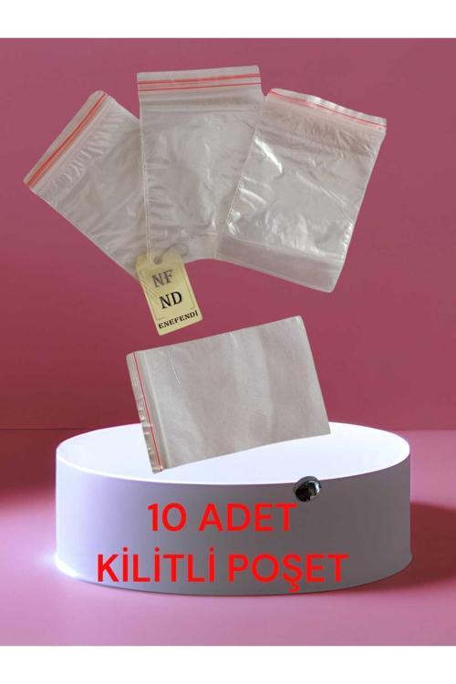 10 Adet Kilitli Poşet Torba Şeffaf Buzdolabı Kına Çerez Kuruyemiş Hediye Naylonu Poşeti 7X9Cm