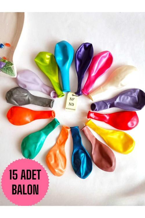 15 Adet Balon Doğum Günü Parti Süs Eğlence 11 İnç 28 Cm Metalik Karışık Renk Hediye