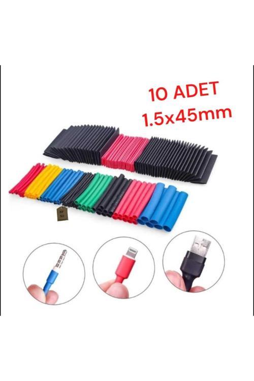 Makaron Kablo Koruyucu  Isı İle Daralan 1.5X4.5 Mm Kırmızı Renk 10 Adet