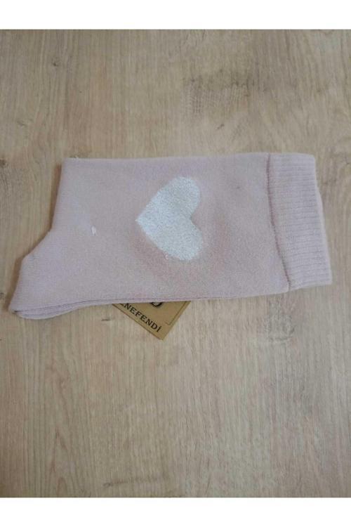 Bambu Simli Kalpli Dikişsiz Yılbaşı Soket Çorabı Yumuşak Kadın Uçukpembe Çorap 36-40