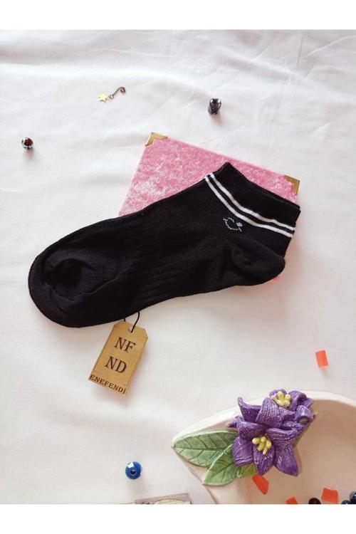 Burun Dikişsiz Çorap Yumuşak Pamuklu Kısa Konç Desenli Kadın Patik Çorabı 36-40 Tek Adet