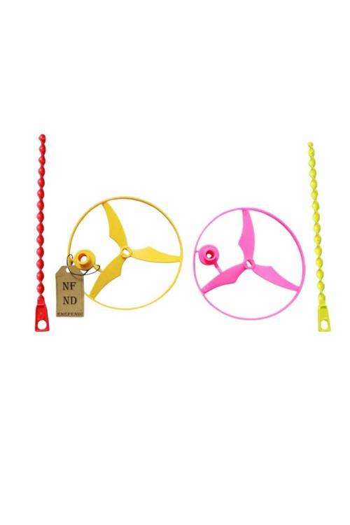 Pervane Oyuncak Bahçe Oyuncağı  Nostaljik  Fırıldak  Ufo Uçan Daire 13Cm  2 Adet Pembe Sarı