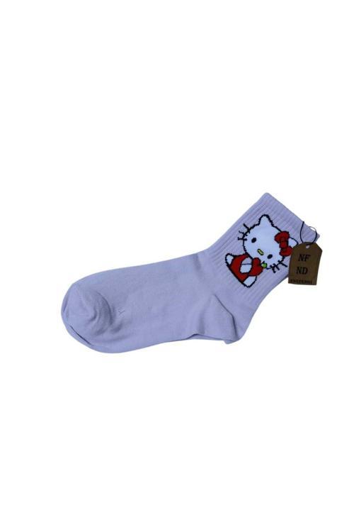 Hello Kitty Çorap Yumuşak Rahat Şık Kısa Konç Desenli Uçukpembe 36-40 Hediye