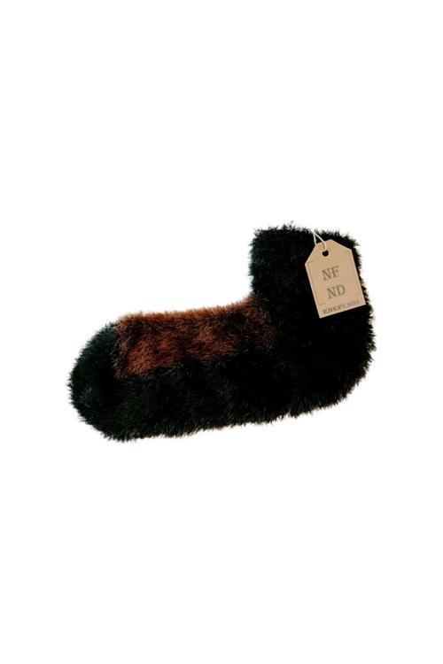 Tüylü Kışlık Termal Çorap Dikişsiz Peluş Patik Şık Rahat Siyah Kahve Ev-Parti Çorabı