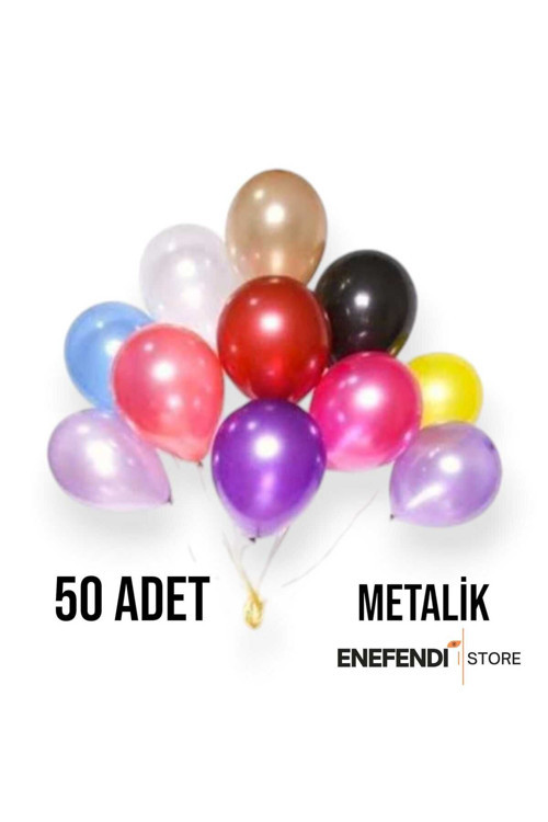50 Adet Balon Doğum Günü Parti Süs Eğlence 11 İnç 28 Cm Metalik Karışık Renk Hediye
