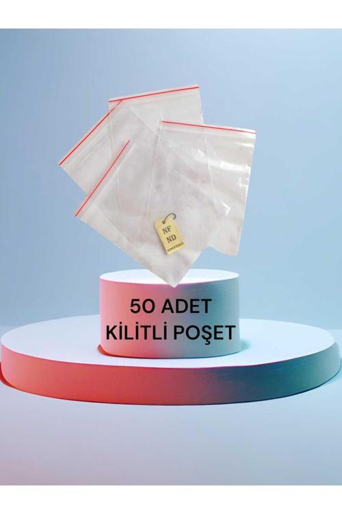 50 Adet Kilitli Poşet Torba Şeffaf Buzdolabı Kına Çerez Kuruyemiş Hediye Naylonu Poşeti 16X13Cm
