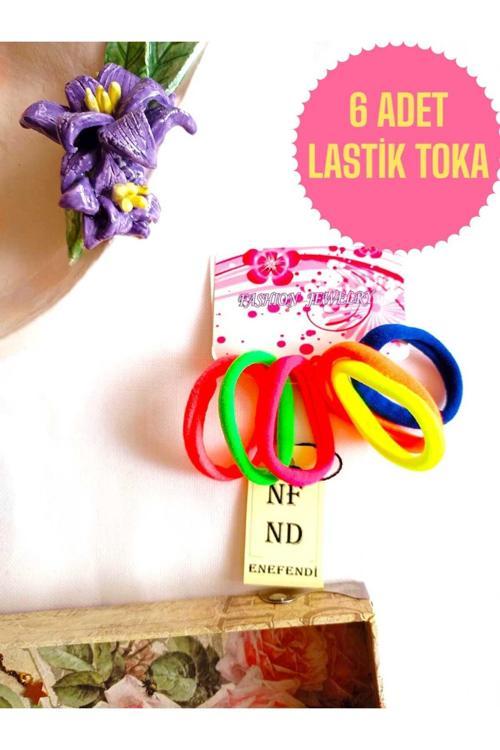 6 Adet Havlu Lastik Toka Renkli Rahat Genç Kız Çocuk Hediye