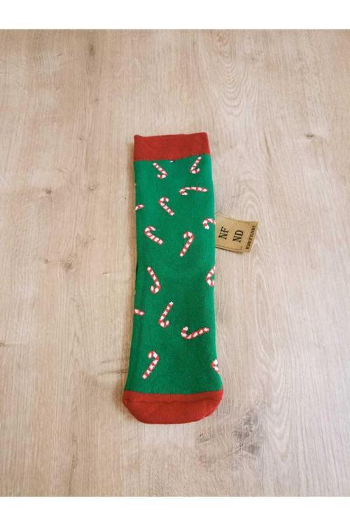 Yılbaşı Konseptli Uzun Havlulu Renkli Likralı Soket Çorap Kışlık Yeni Yıl Hediyelik Kadın Çorabı