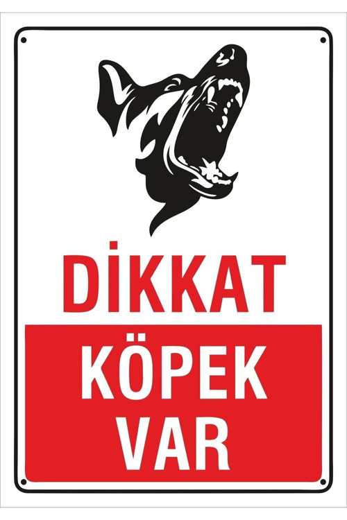 Dikkat Köpek Var 35X50 Cm. Saç Levha