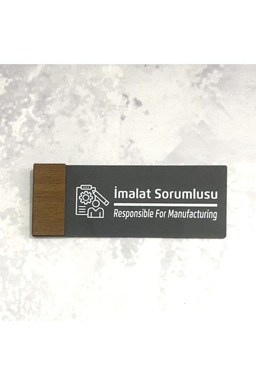 Wooden Serisi (İmalat Sorumlusu) Ofis Oda Kapı Isimliği Yönlendirme Tabelası