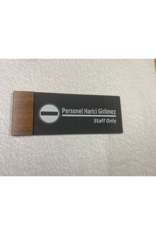 Wooden Serisi (Personel Harici) Ofis Oda Kapı Isimliği Yönlendirme Tabelası