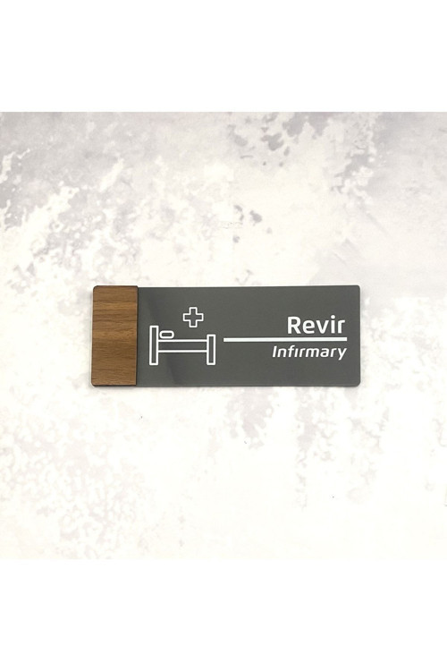Wooden Serisi (Revir) Ofis Oda Kapı İsimliği Yönlendirme Tabelası
