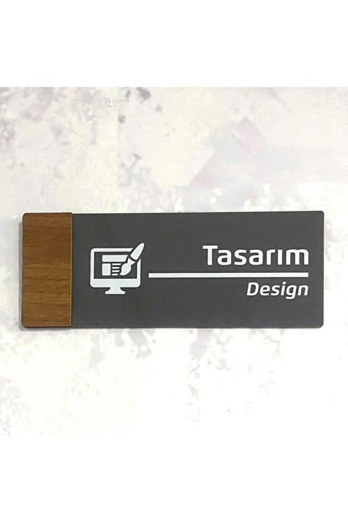 Wooden Serisi (Tasarım) Ofis Oda Kapı İsimliği Yönlendirme Tabelası