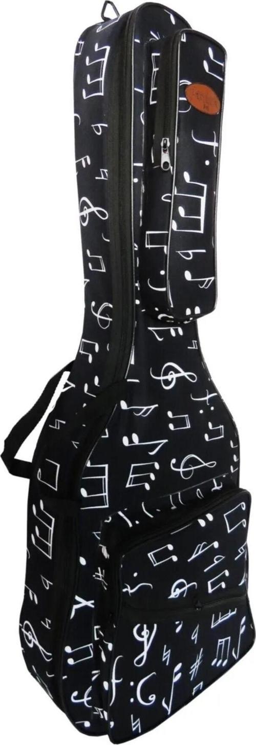 Profesyonel Su Geçirmez 20 Mm Pedli Gigbag Klasik Gitar Kılıfı Nota Desenli + Ahşap Pena Kolye