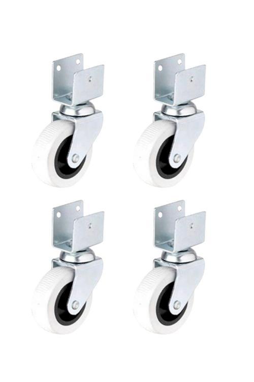 324- Gri Kısa U Tablalı 50X20 Mobilya Tekeri 4 Ad.