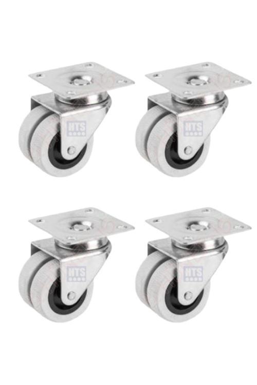 336- Tabla Bağlantılı Gri Pvc Kaplama 50Mm Mobilya Teker 4 Ad.