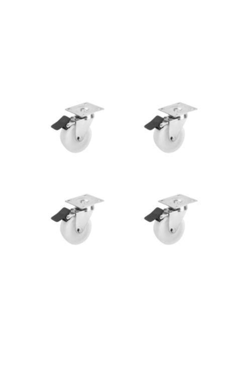 343- Polyamid Makaralı Tablalı 75X25 Frenli Teker 4 Ad.