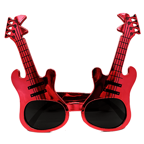 Büro Ev Ofis Etkinlik Gösteri Kostüm Gözlüğü için Kırmızı Gitar Gözlük