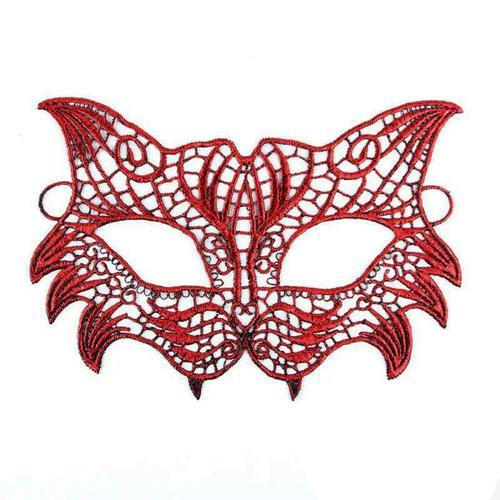 Büro Ev Ofis Gösteri Parti Kostümü için Kırmızı Dantel Masquerade Maske