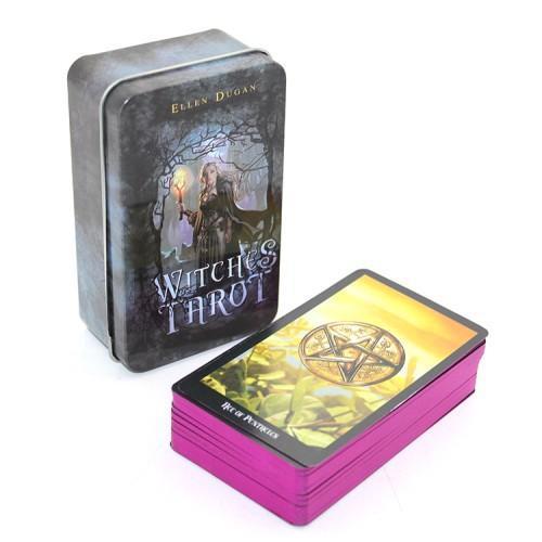 Büro Ev Ofis Etkinlik Partisi için Witches Metal Kutulu Tarot Kartı
