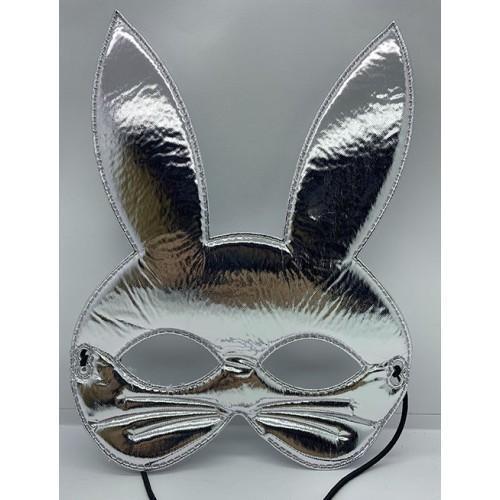 Büro Ev Ofis Etkinlik Gösteri Tavşan Kostümü için Silver Kumaş Maske