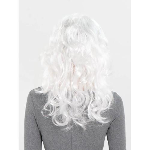 Büro Ev Ofis Etkinlik Gösteri Kostüm Peruğu için Beyaz Kahküllü Dalgalı Uzun Peruk Saç
