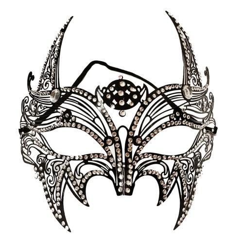 Büro Ev Ofis Etkinlik Balo Kostümü için Siyah Lazer Kesim Kristal Taşlı Metal Maske