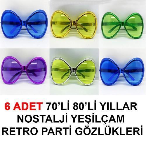 Büro Ev Ofis Gösteri Nstalji Kostüm Gözlüğü için 6ADET Yeşilçam Gözlük Seti