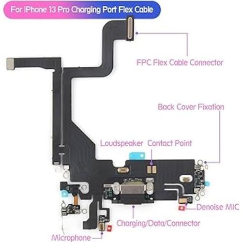 İphone 13 Pro Uyumlu Şarj Soketli Mikrofon Film Flexi Bordu - Yıldız Işığı