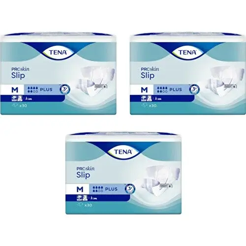 Proskin Slip Plus 6 damla Orta Boy Medium Belbantlı Hasta Bezi 30'lu 3 paket / 90 adet