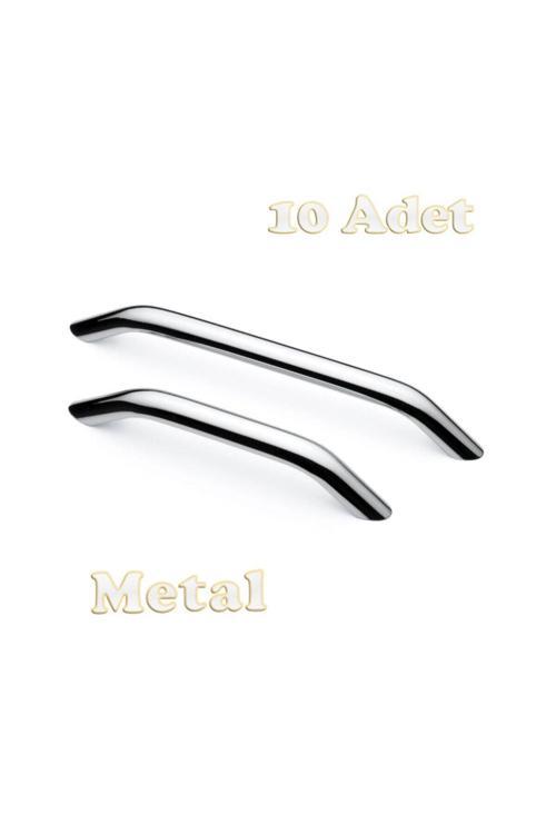 Eko Kumru Alüminyum Metal Lüks Modern Mobilya Çekmece Mutfak Dolabı Kulpu Krom 160 mm (10 Adet)