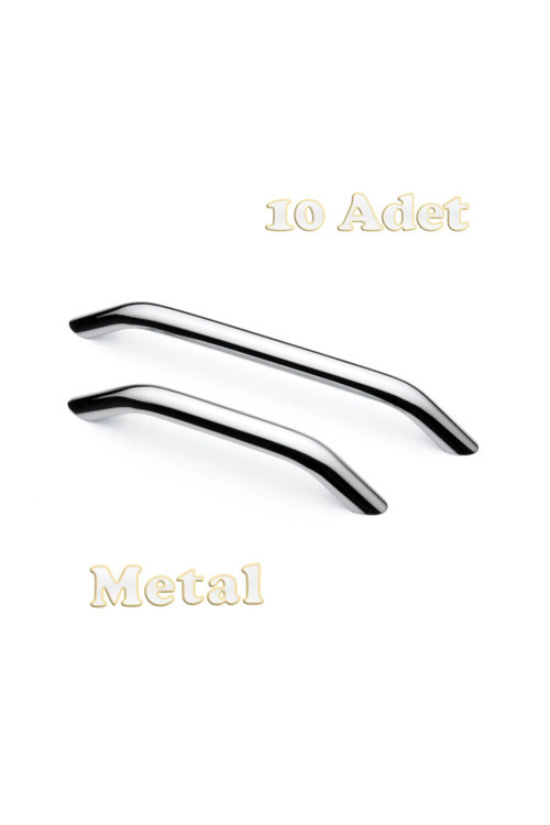 Eko Kumru Alüminyum Metal Lüks Modern Mobilya Çekmece Mutfak Dolabı Kulpu Krom 192 mm (10 Adet)