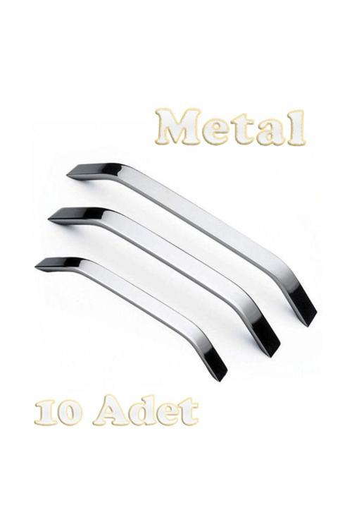 Eko Şahin Alüminyum Metal Lüks Modern Mobilya Çekmece Mutfak Dolabı Kulpu Krom 192 mm (10 Adet)