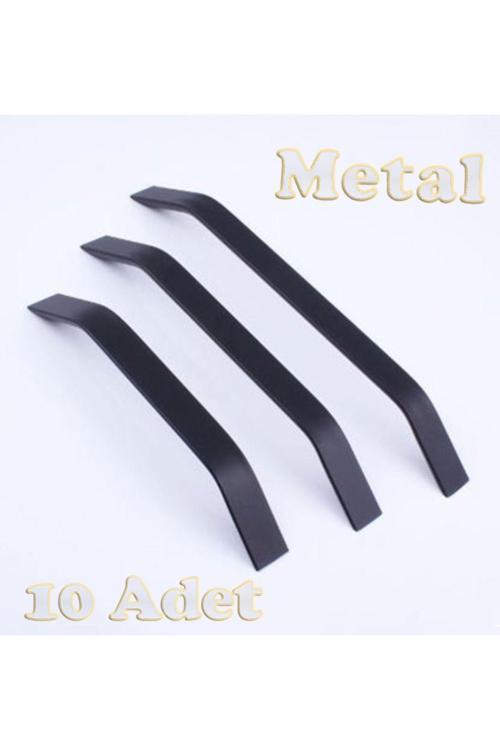 Eko Şahin Alüminyum Metal Lüks Modern Mobilya Çekmece Mutfak Dolabı Kulpu Siyah 160 mm (10 Adet)