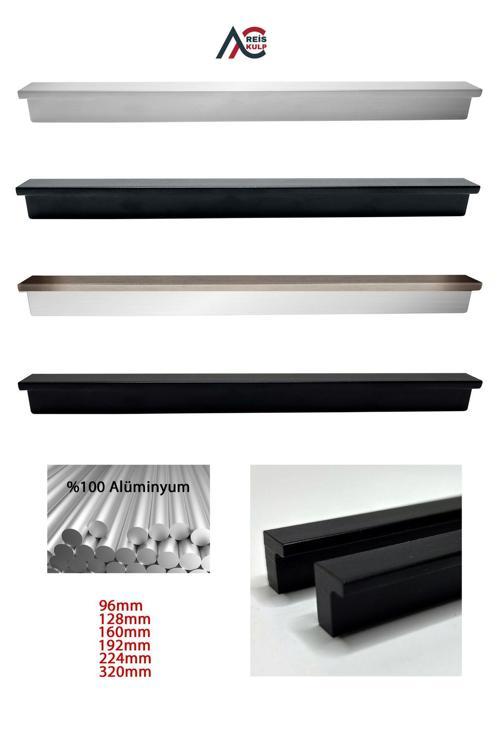 Fulya Alüminyum Metal Lüks Modern Mobilya Çekmece Mutfak Dolabı Kulpu 128 mm