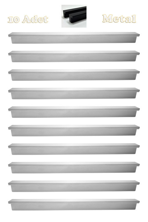 Fulya Alüminyum Metal Lüks Modern Mobilya Çekmece Mutfak Dolabı Kulpu Krom 128 mm (10 Adet)