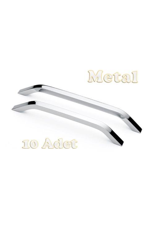 İdil Alüminyum Metal Lüks Modern Mobilya Çekmece Mutfak Dolabı Kulpu Krom 160 mm (10 Adet)