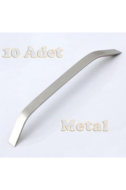Şahin Alüminyum Metal Lüks Modern Mobilya Çekmece Mutfak Dolabı Kulpu İnox 128 mm (10 Adet)