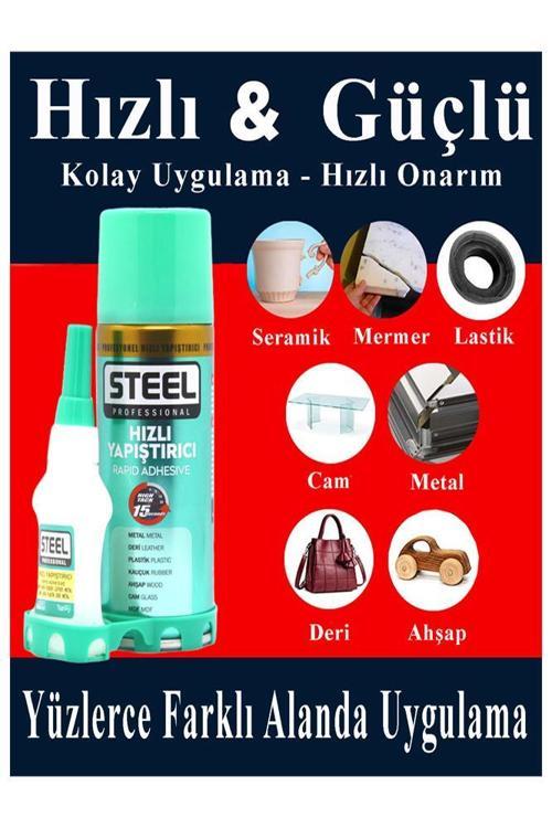 Hızlı Yapıştırıcı Spreyli 200 ml 4 Adet Activatör Spreyli Mdf Japon Yapıştırıcı Seti Genel Amaçlı Profesyonel Hızlı Yapı