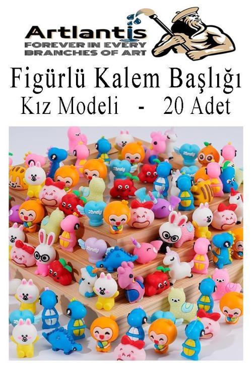 Kalem Başlığı Figürlü 20 Adet Kalem Süsü Erkekler İçin Değişik Karkatür Hayvan Silikon Kalem Başlığı Sevimli Kalem Başlı