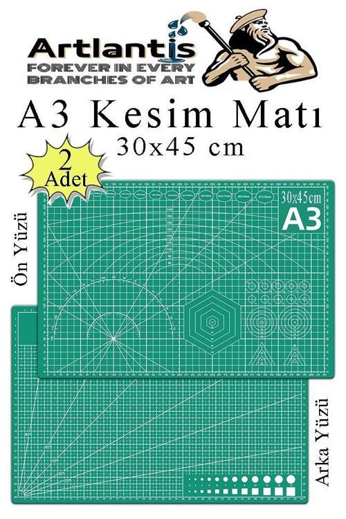 Kesim Matı A3 30x45 cm Çift Taraflı 2 Adet Çizim Matı Kesme Madı Kesim Tablası Kesim Altlığı