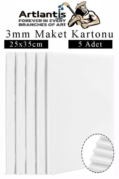 Maket Kartonu Beyaz Fotoblok 3 mm 25x35 cm 5 Adet Hobi Sanat Okul Köpüklü Straforlu Maket Kartonu Maket Yapımı