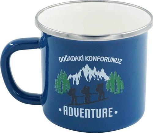 Retro Emaye Kupa Bardak Mavi Adventure 330 cc