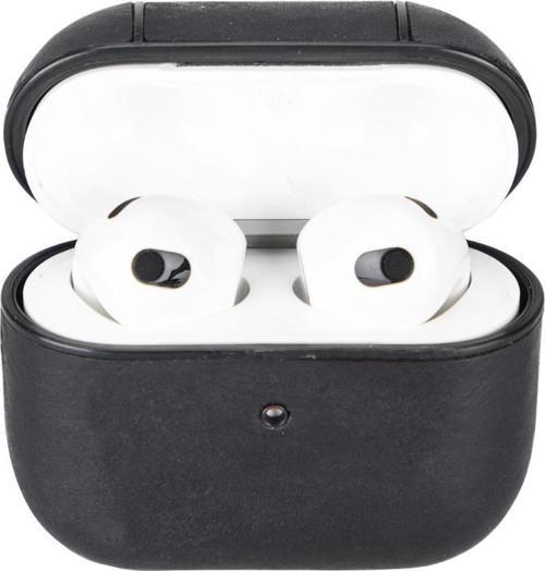 Apple AirPods 3.nesil Uyumlu Deri Kılıf Juni AA1 Siyah