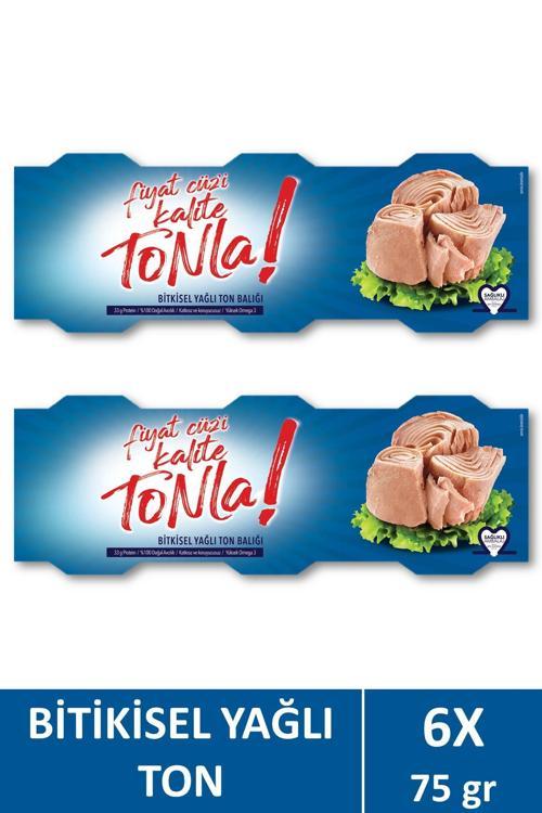 Kalite Tonla Ayçiçek Yağlı Ton Balığı 3x75 gr x2 Adet